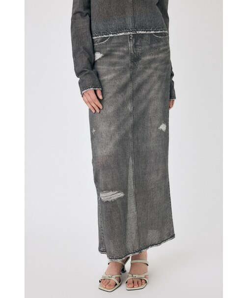 DENIM PRINT TRANSPARENT スカート