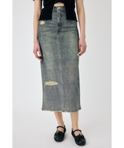 DENIM PRINT TRANSPARENT スカート