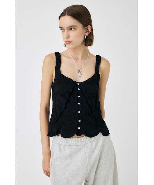 BUTTON UP SMOCKING キャミ