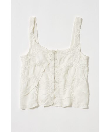 BUTTON UP SMOCKING キャミ