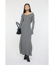 ASYMMETRY COLLAR KNIT ドレス
