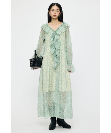 RUFFLE CHIFFON MAXI ドレス