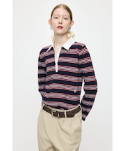 BORDER POLO KNIT TEE