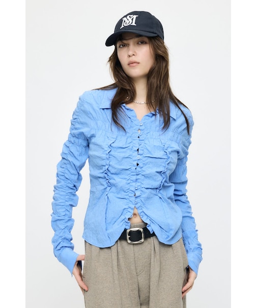 BUTTON UP SHIRRING シャツ