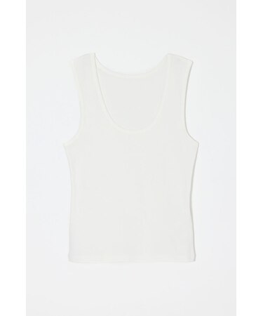 SUVIN GIZA SCOOP NECK タンク
