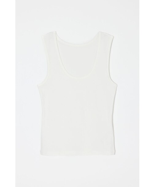SUVIN GIZA SCOOP NECK タンク