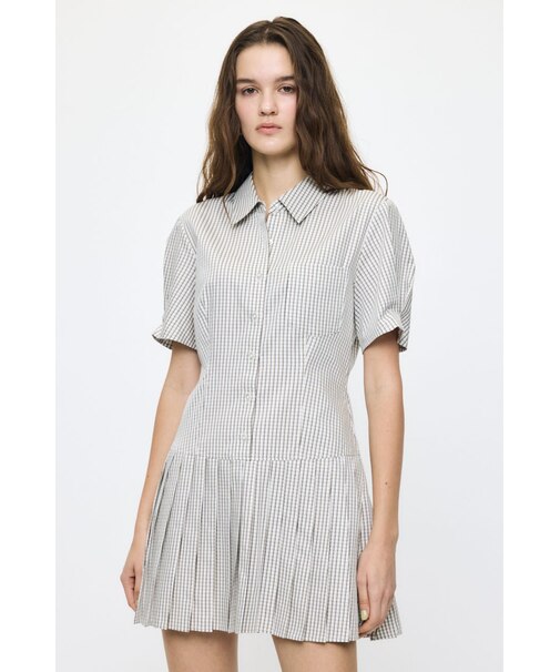 PLEATED SHIRT MINI ドレス