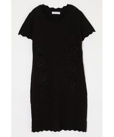LACE UP KNIT MINI  ドレス