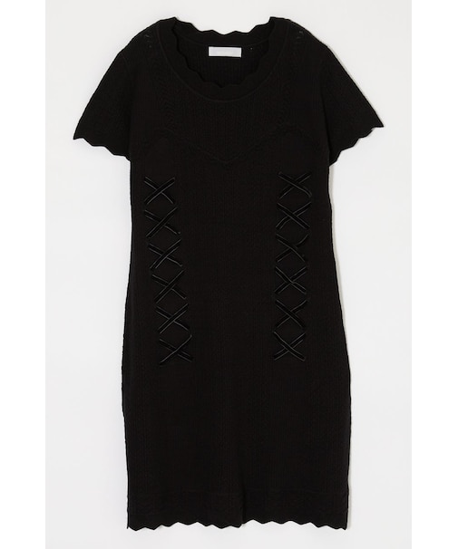 LACE UP KNIT MINI  ドレス
