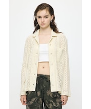OPEN COLLAR LACE シャツ