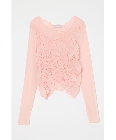 SHIRRING SHEER L/S Tシャツ