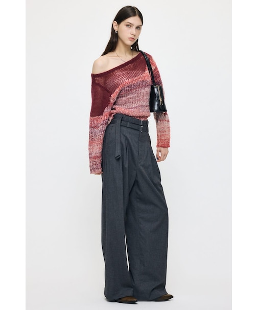 BELTED WIDE TUCK パンツ
