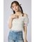 【AKB48 水島美結さん着用】シアーオフショルショートスリーブブラウス