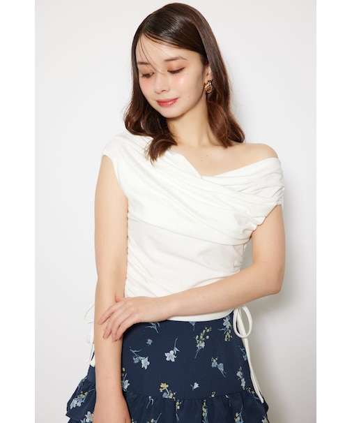 カシュクールサイドドロストトップス
