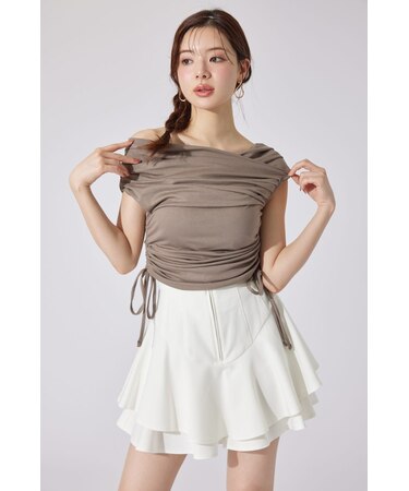 カシュクールサイドドロストトップス