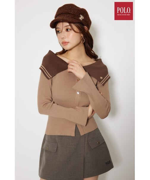 【POLO BCS】バイカラーニットトップス