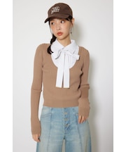 シャツドッキングロングスリーブニットトップス