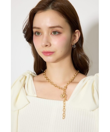 ニュアンスハートプレートネックレス
