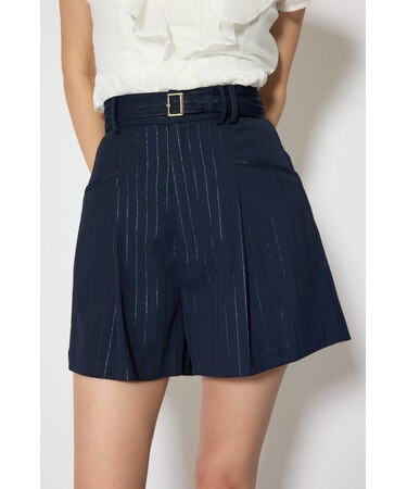 ベルト付きセンタープレスショートパンツ