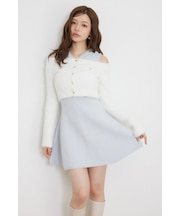 【≠ME 鈴木瞳美さん着用】カーデセットフードミニニットワンピース