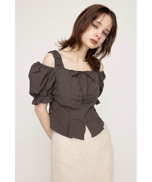 SHOULDER OPEN SQ PUFF トップス