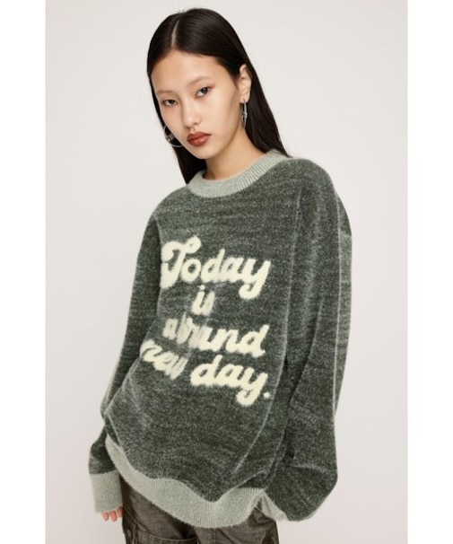 【LIMITED ITEM】JQ LOGO MINKY LOOSE KNIT トップス