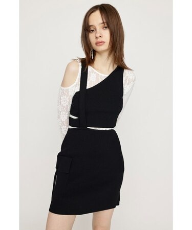 ASYMMETRY LAYER KNIT ショートワンピース