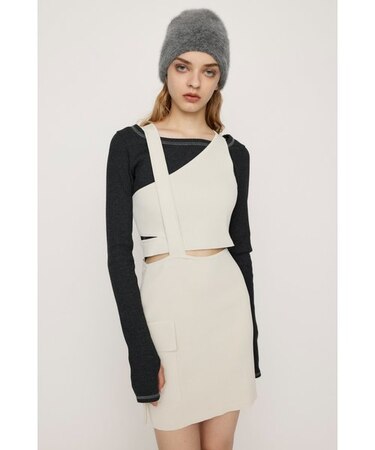 ASYMMETRY LAYER KNIT ショートワンピース