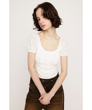 PUFF SLEEVE GATHER CUT トップス