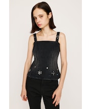STUDS DENIM BUSTIER-E