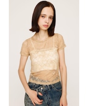 CUT LACE EMBROIDERY Tシャツ