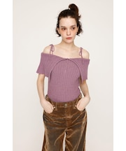 OFFSHOULDER RIB HG トップス