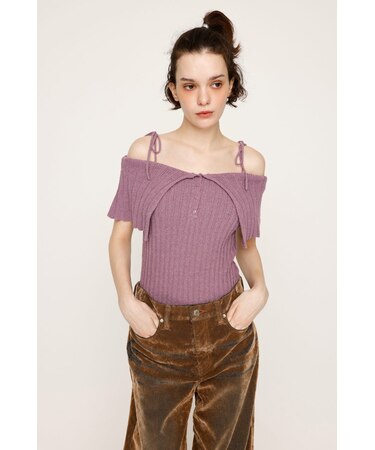OFFSHOULDER RIB HG トップス