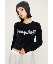 【LIMITED ITEM】SHAGGY YARN LOGO C／N トップス