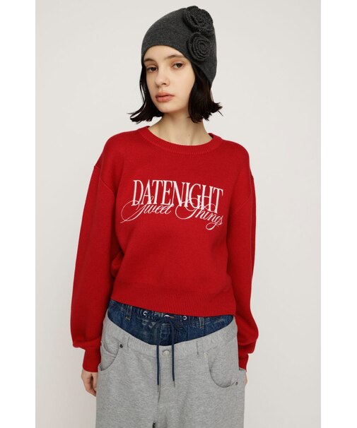 FRONT LOGO KNIT トップス