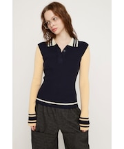 BICOLOR KNIT トップス