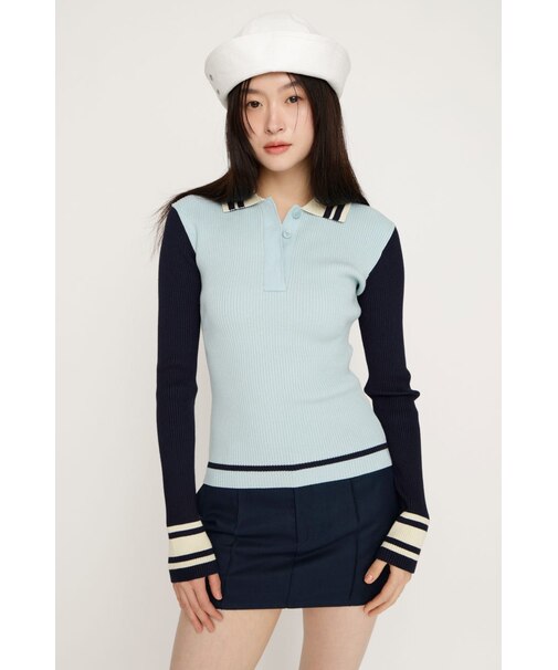 BICOLOR KNIT トップス