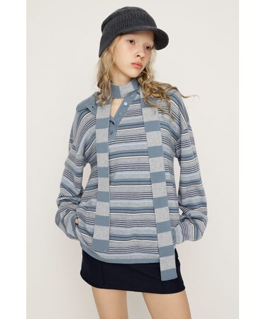 HG KNIT ASYMMETRY トップス