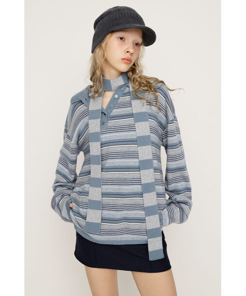 HG KNIT ASYMMETRY トップス