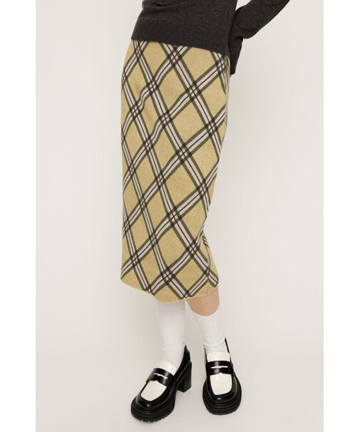JQ CHECK KNIT ミドルスカート