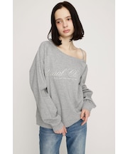 OFF SHOULDER LOGO トップス