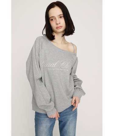 OFF SHOULDER LOGO トップス