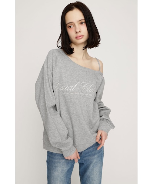 OFF SHOULDER LOGO トップス
