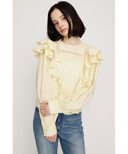 2WAY RIBBON FRILL LACE トップス