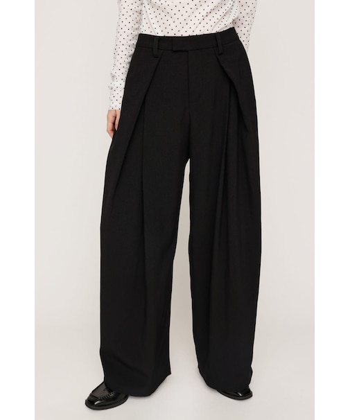 【SNSで話題!】TUCK WIDE MANNISH SLACKS