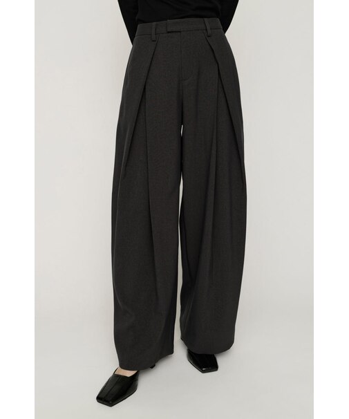 【SNSで話題!】TUCK WIDE MANNISH SLACKS