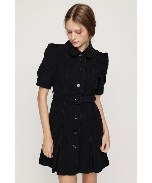 【SNSで話題!】COLLAR BUTTON ショートワンピース