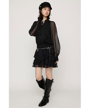 STAND TASSEL FRILL ショートワンピース