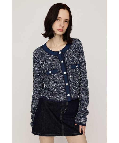 BICOLOR TWEED KNIT トップス