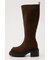 【SNSで話題の美脚チートブーツ！】SQUARE TOE KNEE ブーツ
